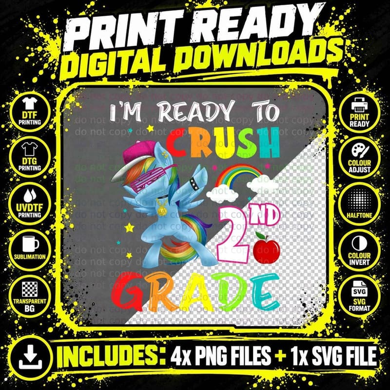 Ready to Crush Nd Grade Shirt, Teacher Shirt, Creative Png SVG Digital Bundle