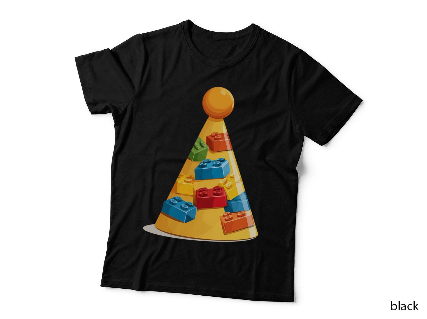 Smooth Bricks Party Hat Birthday Building Block Builder Gift T-Shirt