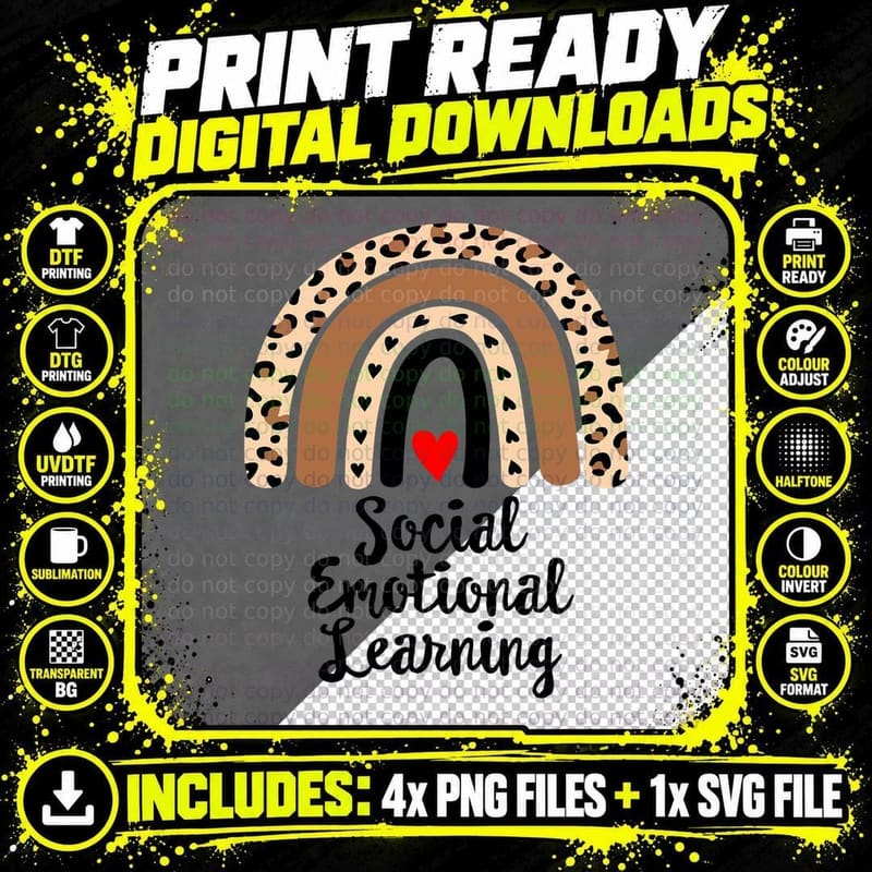 Social Emotional Learning Heart Counselor Teacher SEL Png SVG Digital Bundle