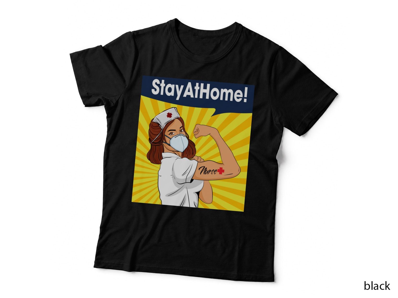 Stayathome Nurse Strong, Stay Home Motivation, Quarantine Support T-Shirt