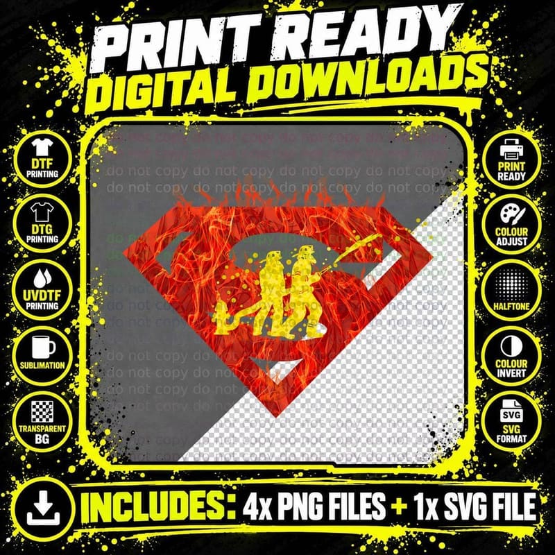 Super Firefighters T-Shirt, Patriotic, Firefighter Pride Png SVG Digital Bundle