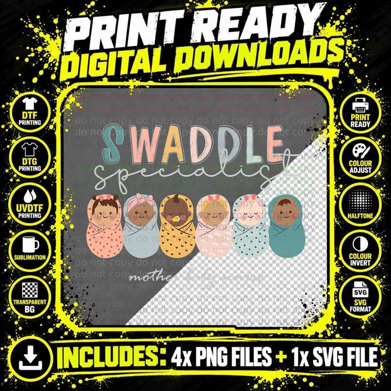 Swaddle Specialist T-Shirt, Postpartum Nurse Design Png SVG Digital Bundle
