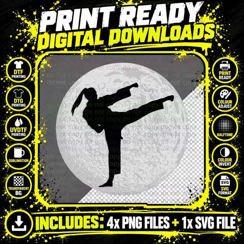 Taekwondo Girl Tae Kwon Do Martial Art Student Teacher Png SVG Digital Bundle