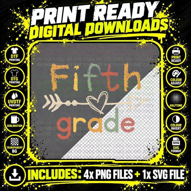 Teacher Dear Students Behind Me Shirt Fifth Grade 2 Png SVG Digital Bundle