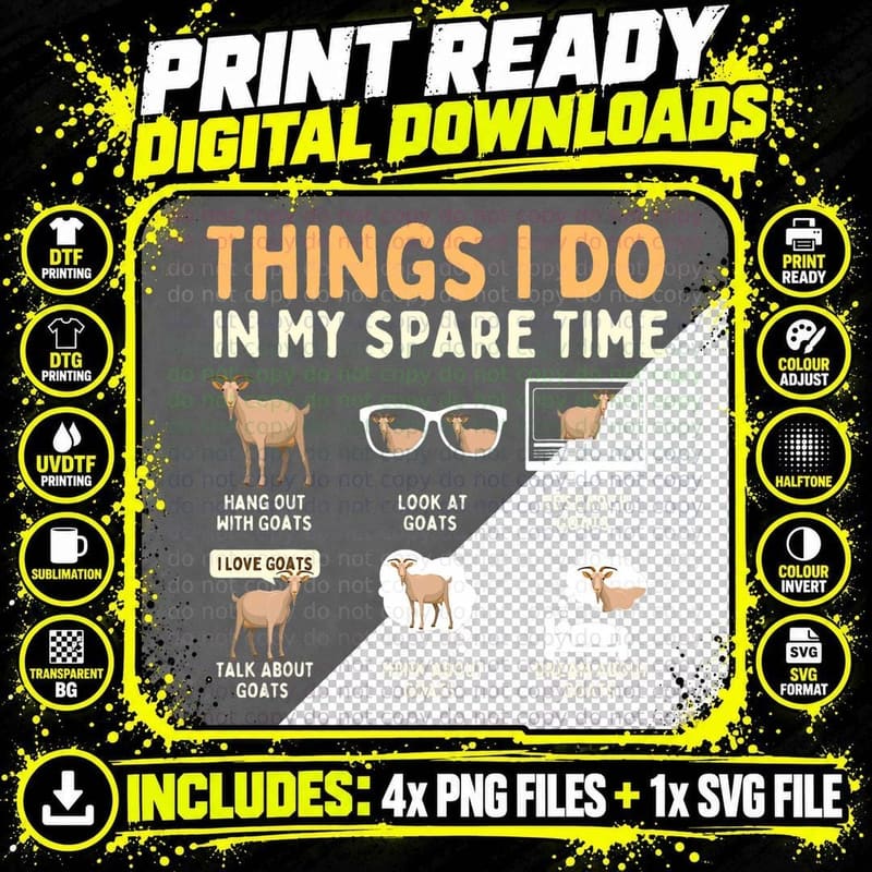 Things I Do in My Spare Time - Goat Farmer Animal Png SVG Digital Bundle