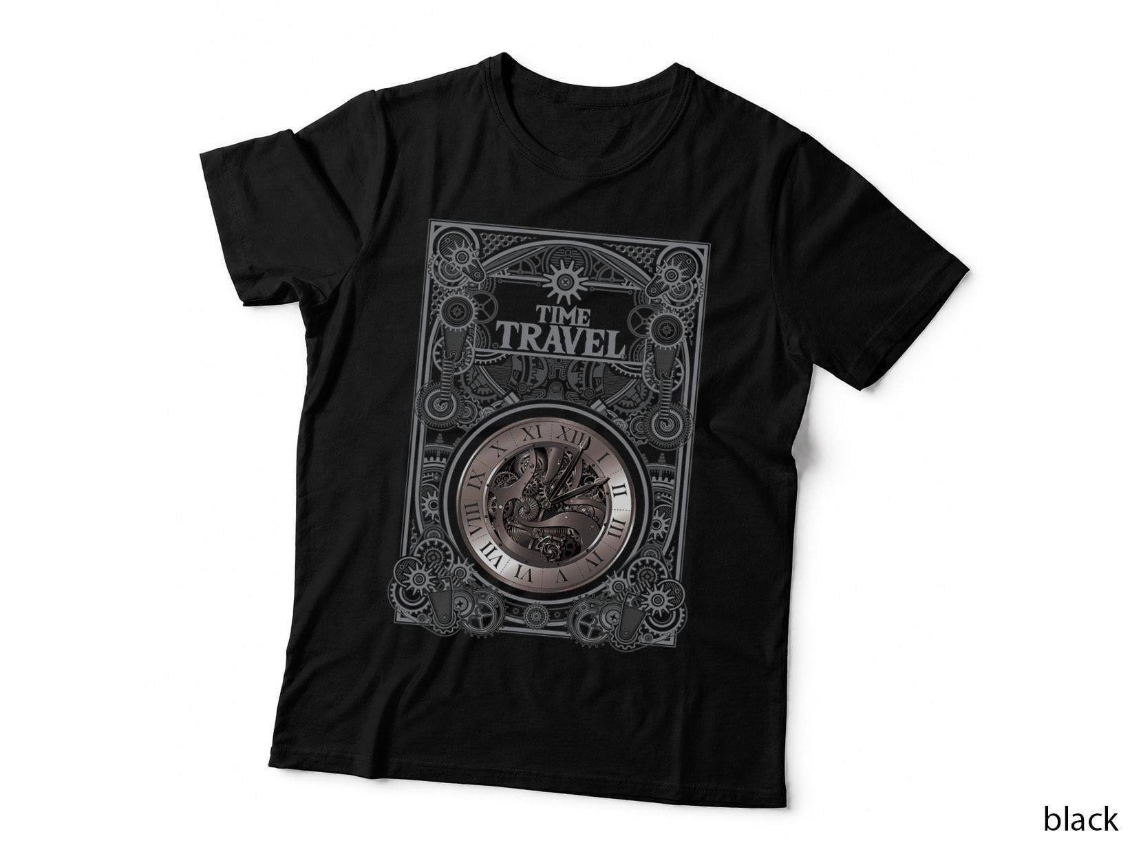 Time Travel Watch Steampunk Vintage Gears Mechanic Gift T-Shirt