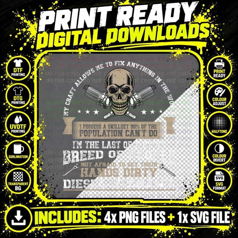 Vintage Mechanic Diesel Mechanic T-Shirt Png SVG Digital Bundle