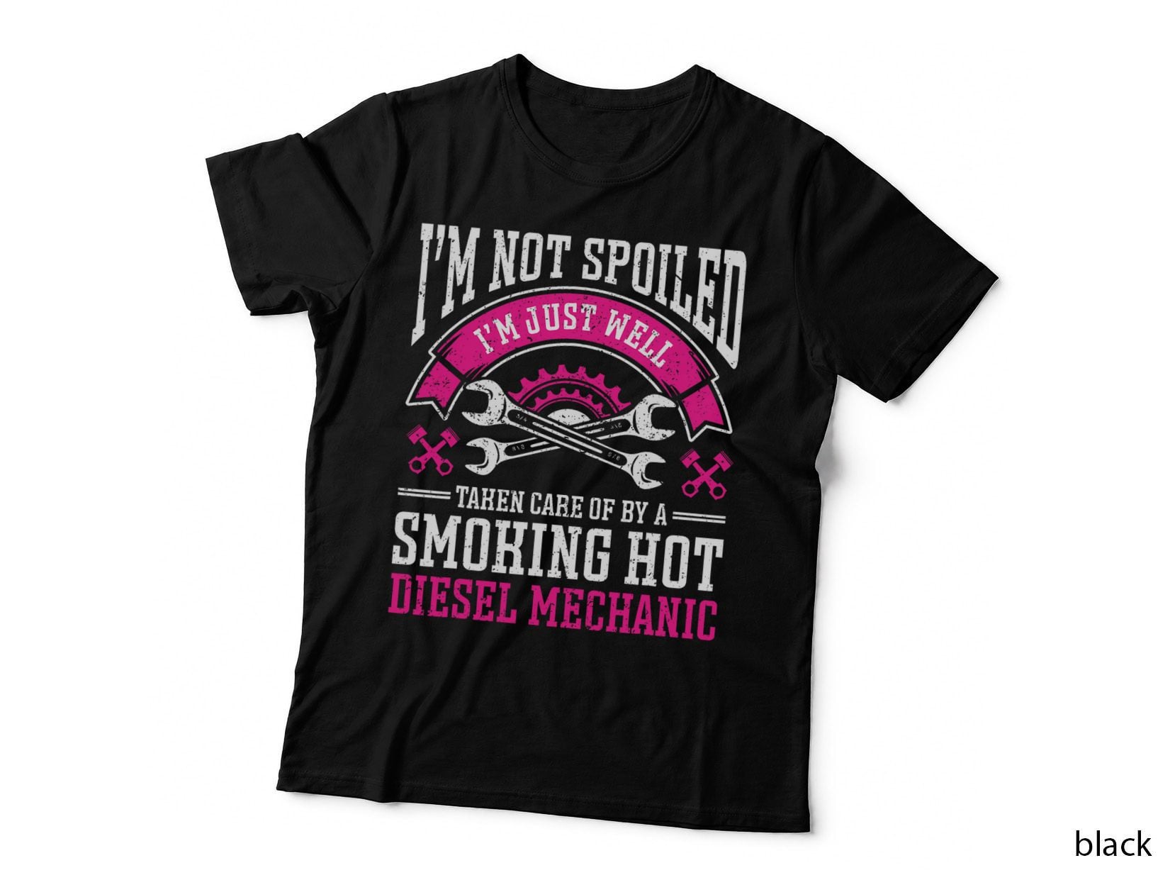Vintage Mechanic Girlfriend Diesel Mechanic Wife T-Shirt