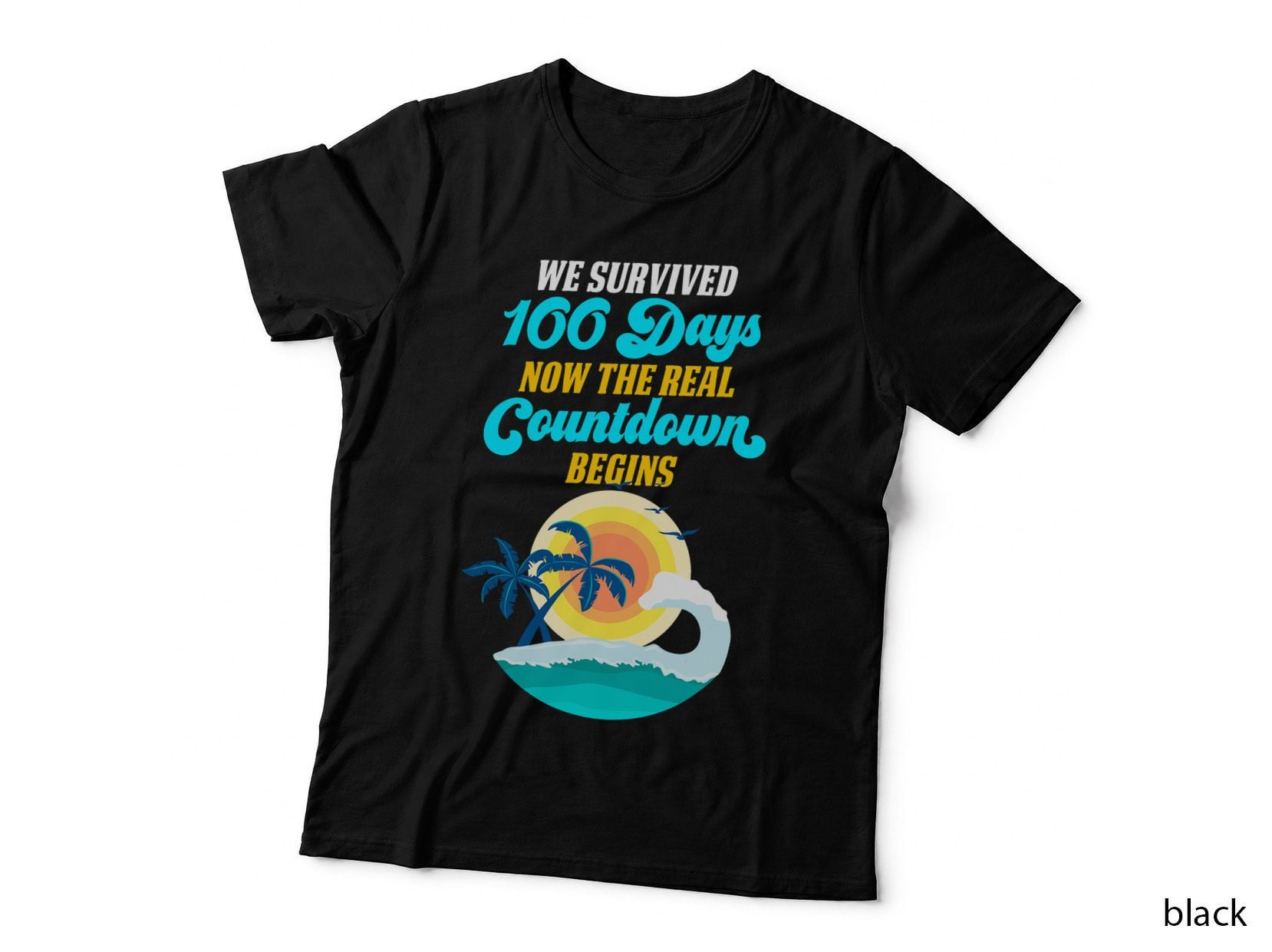 We Survived 100 Days Funny Teacher Summer Countdown T-Shirt