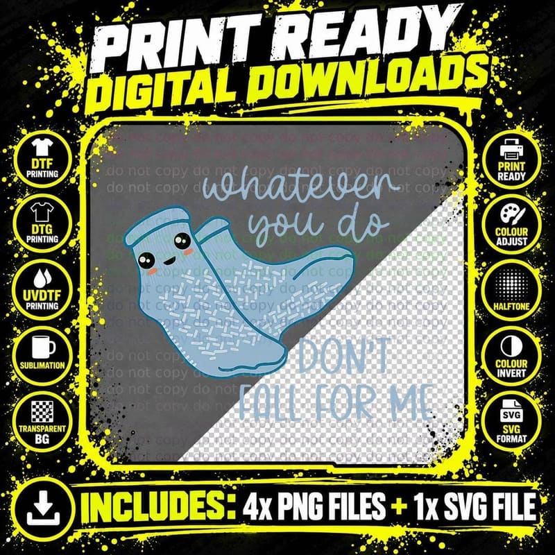 Whatever You Do Don't Fall for Me Funny RN PCT CNA Nurse Png SVG Digital Bundle