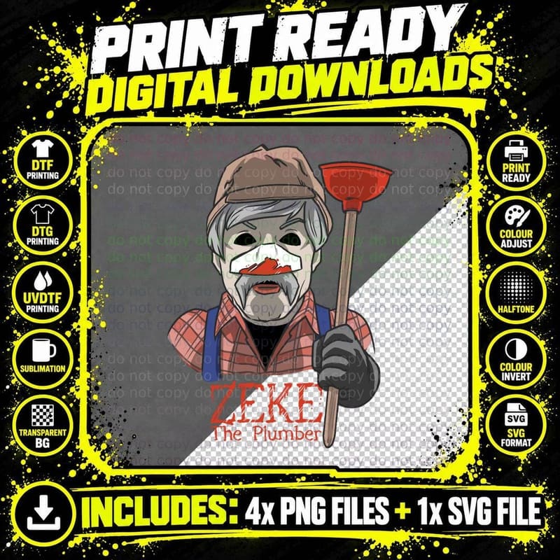 Zeke the Plumber Relaxed Fit T-Shirt Png SVG Digital Bundle