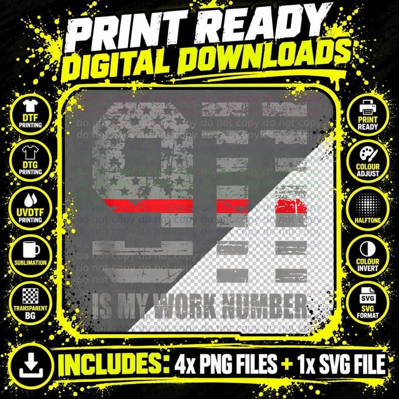 911 Is My Work Number Funny Firefighter Hero Quote Png SVG Digital Bundle