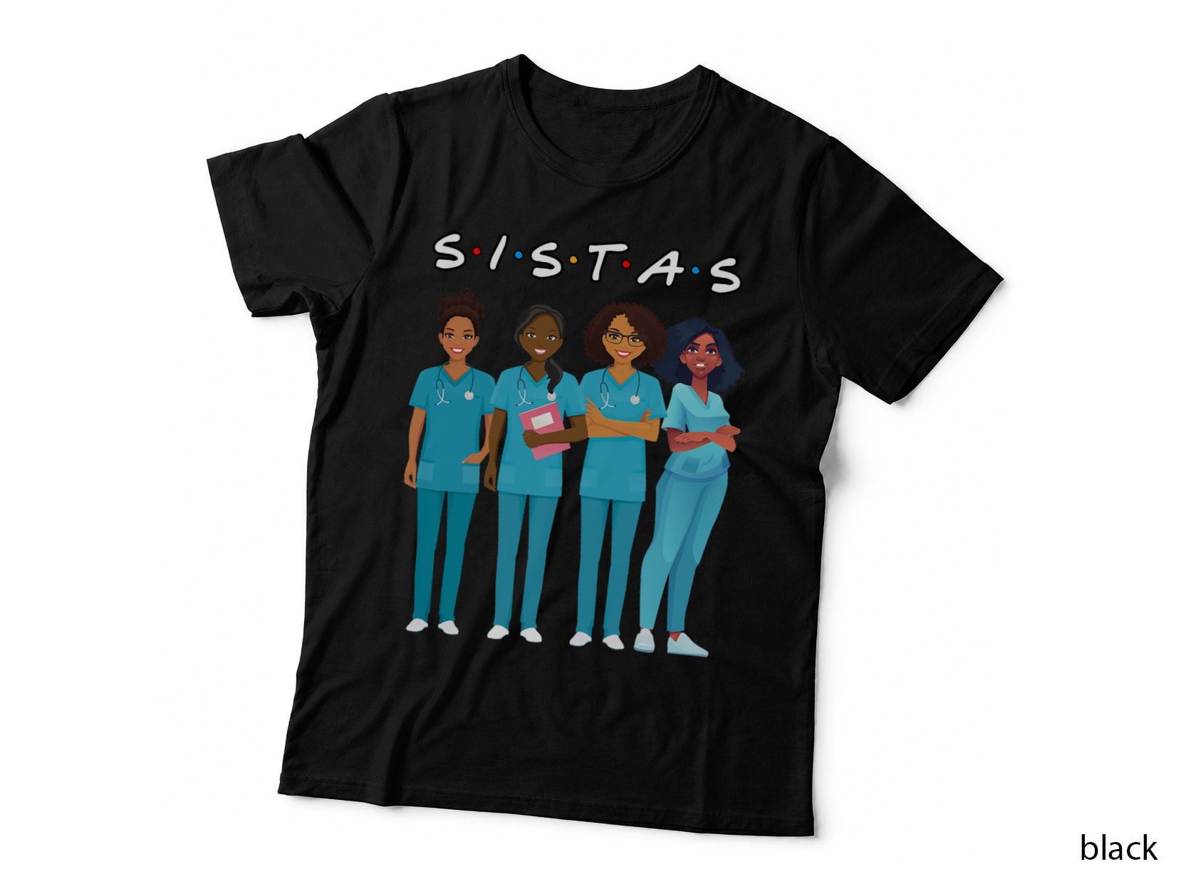 African American Nurse Black Sistas Queen Melanin Women T-Shirt