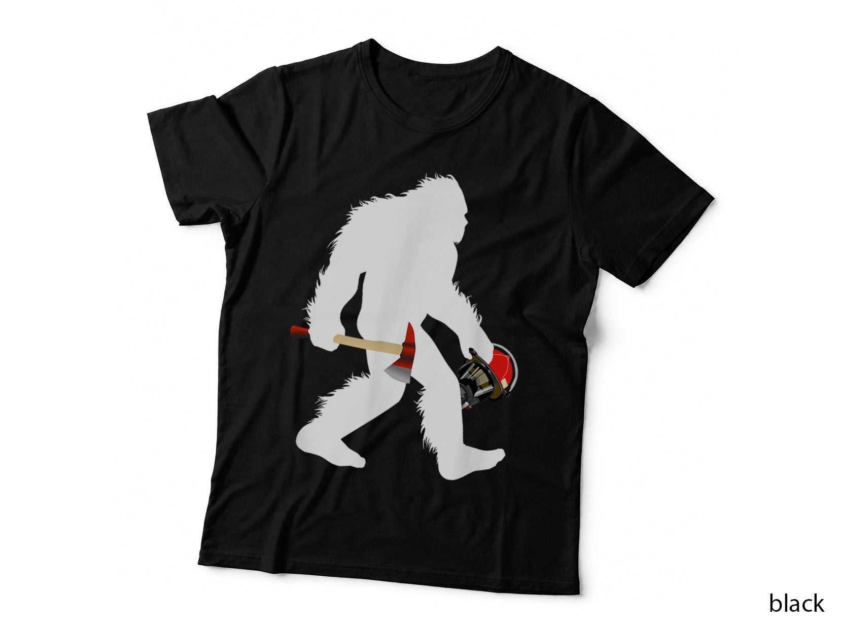Bigfoot Wildland Firefighter Woodland Sasquatch Fireman T-Shirt