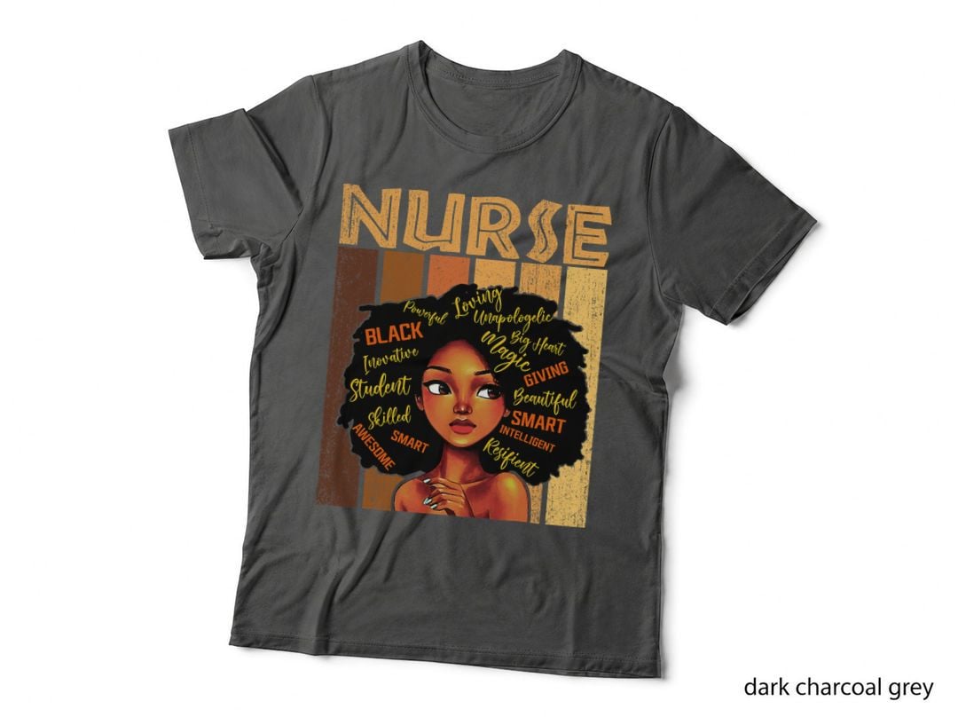 Black History Month Nurse Afro African American Nursing T-Shirt