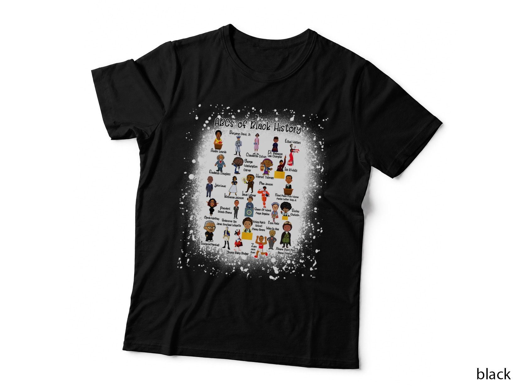 Bleached Abcs of Black History Month Pride Women Men Teacher T-Shirt
