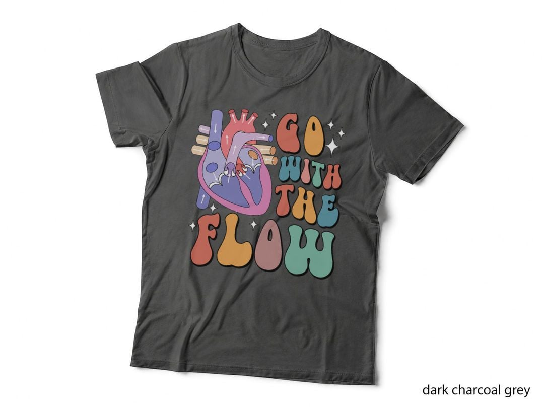 CVICU Cardiac Nurse Anatomy Cardiology Human Heart Flow T-Shirt