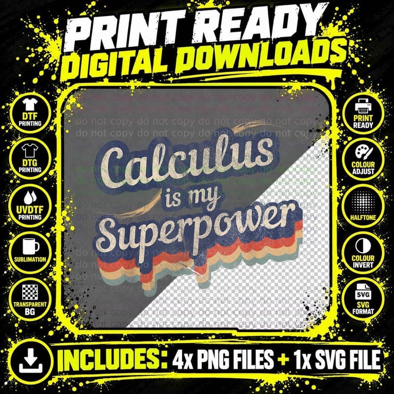 Calculus Is My Superpower Math Teacher T-Shirt Png SVG Digital Bundle