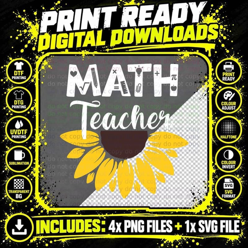Calculus Joke Algebra Teacher Math Sunflower Math Png SVG Digital Bundle