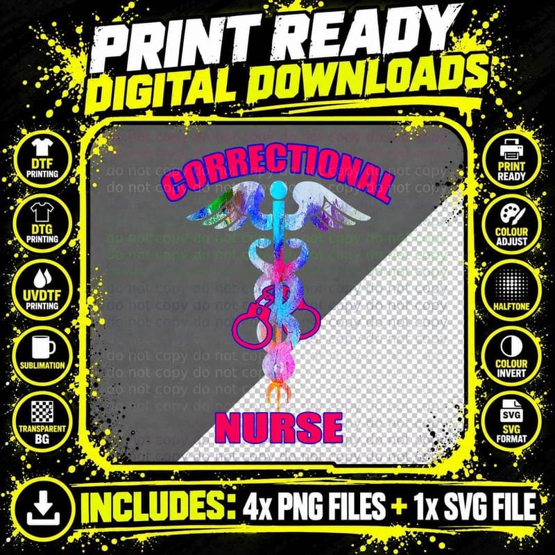 Correctional Nurse Jails Prisons Inmate Care Rn Lpn Png SVG Digital Bundle