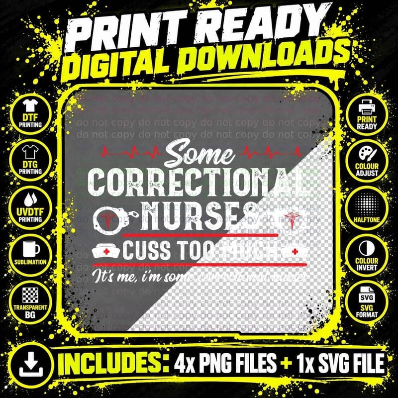 Correctional Nurse Practitioner Funny Inmate Nursing RN Png SVG Digital Bundle