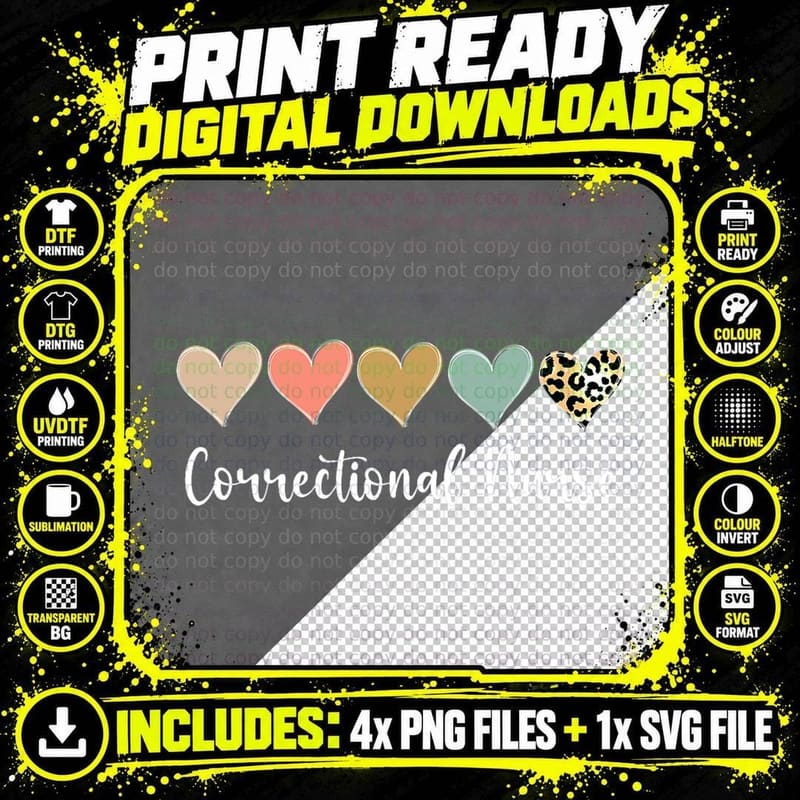 Correctional Nurse, Leopard Corrections Nurse T-Shirt Png SVG Digital Bundle