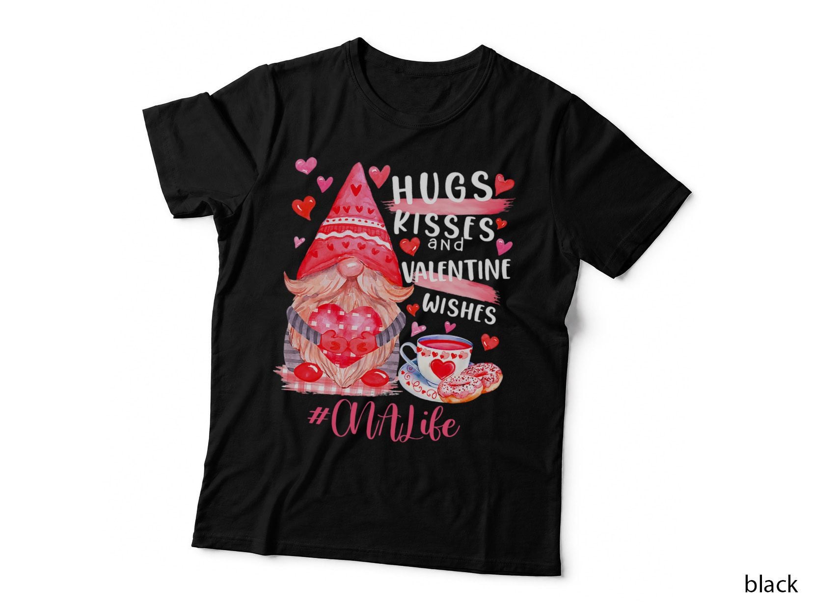 Cute Gnome Cna Life Nurse Hugs Kisses Valentines Day T-Shirt