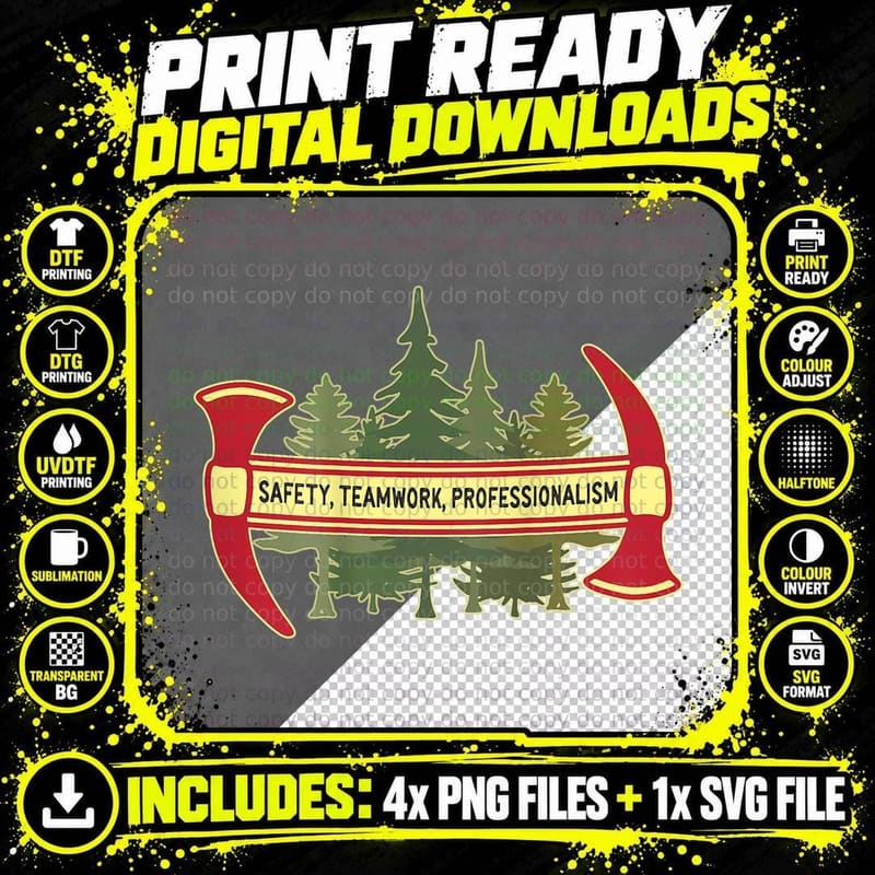 Design ON BACK - Hotshot Motto Wildland Forest Png SVG Digital Bundle