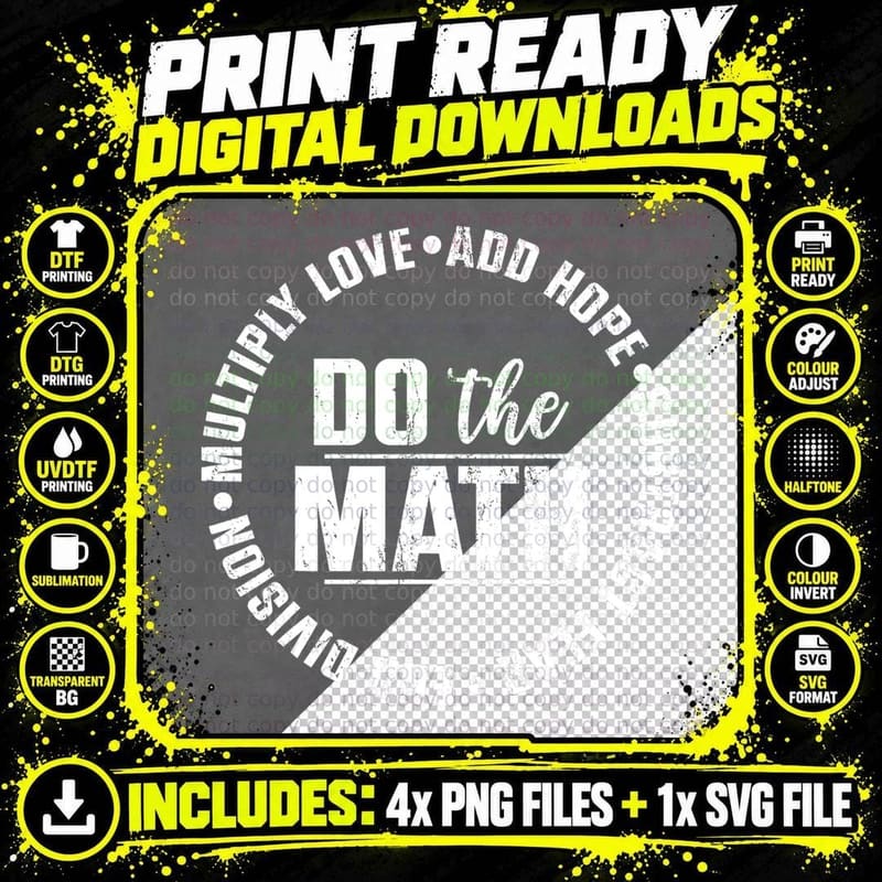 Do the Math Teacher Maths Calculating T-Shirt Png SVG Digital Bundle