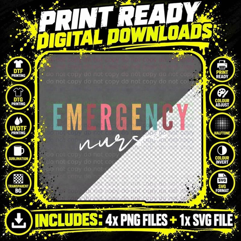 ER Nurse Emergency Room Nurse School Women Nursing Png SVG Digital Bundle