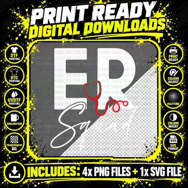 ER Squad Emergency Room Nurse - ER Squad T-Shirt Png SVG Digital Bundle