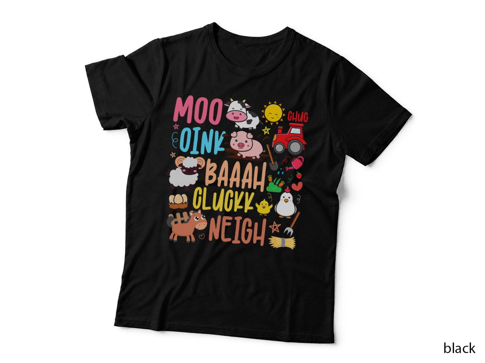 Farm Animals Sounds Oink Baa Neigh Cluck Moo Toddler Farmer T-Shirt