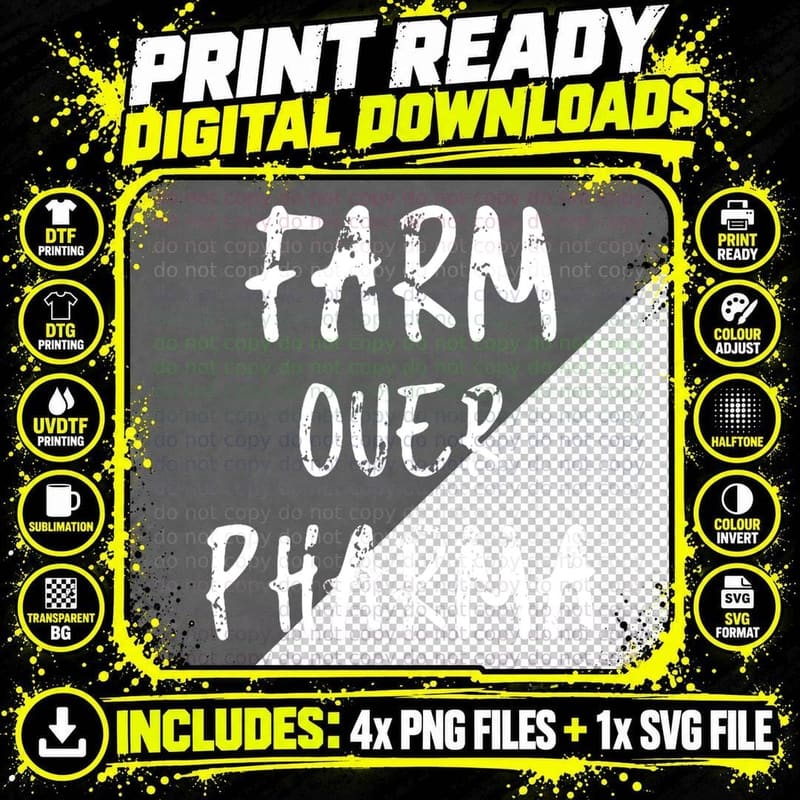 Farm Over Pharma Farmer Vegetables Nutritionist Health Png SVG Digital Bundle