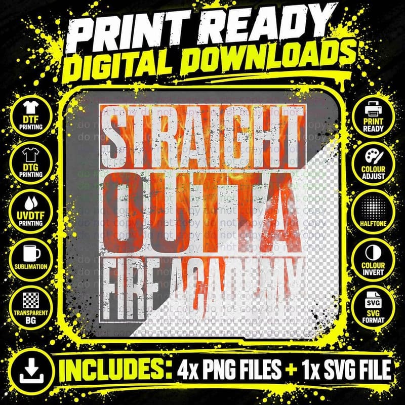 Fire Academy Graduation Gift T-Shirt Fireman Firefighter Png SVG Digital Bundle