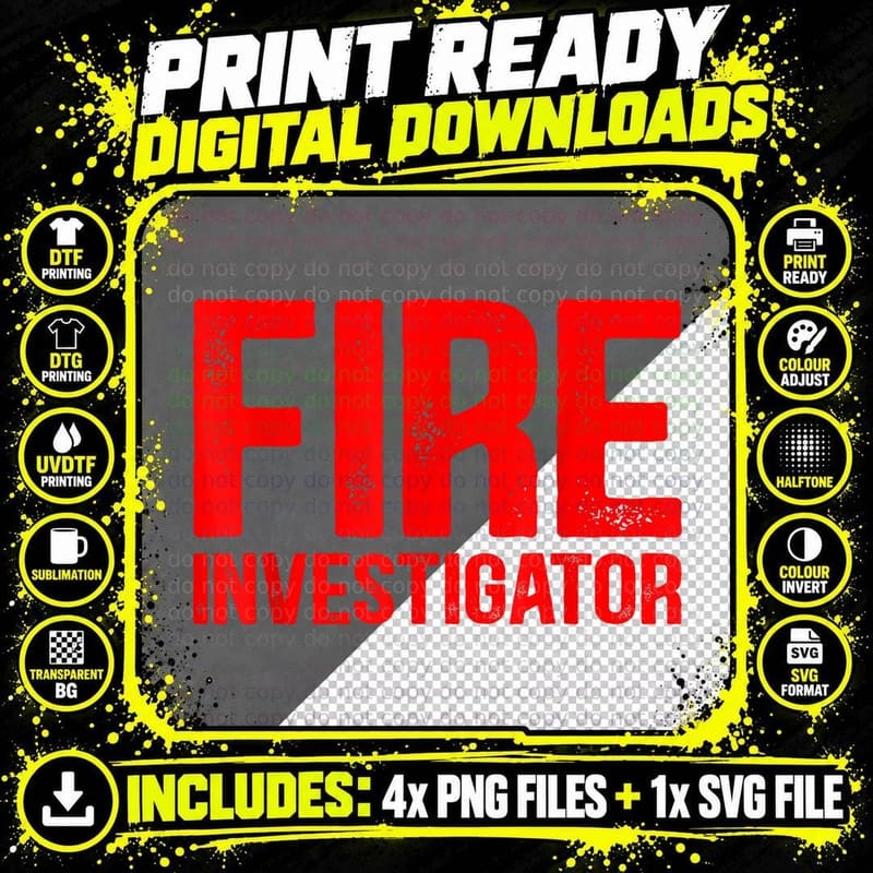 Fire Marshal Fire Inspector Funny Firefighter Png SVG Digital Bundle