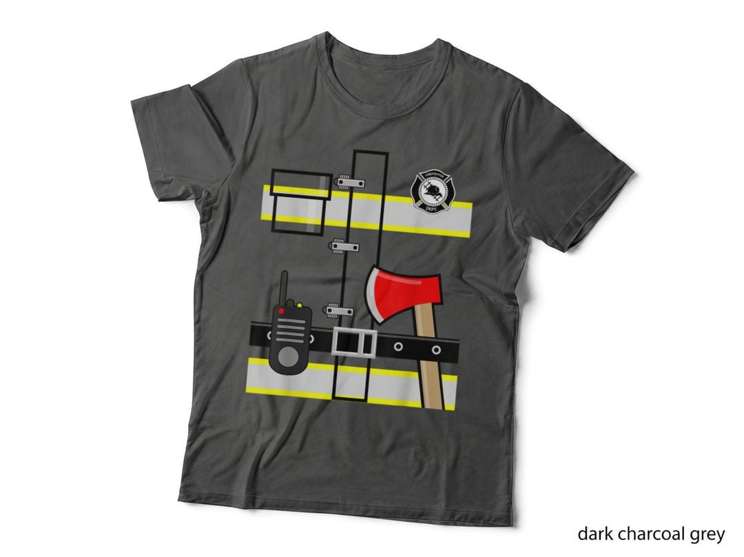 Firefighter Fireman Uniform Men Women Kids Dress up T-Shirt