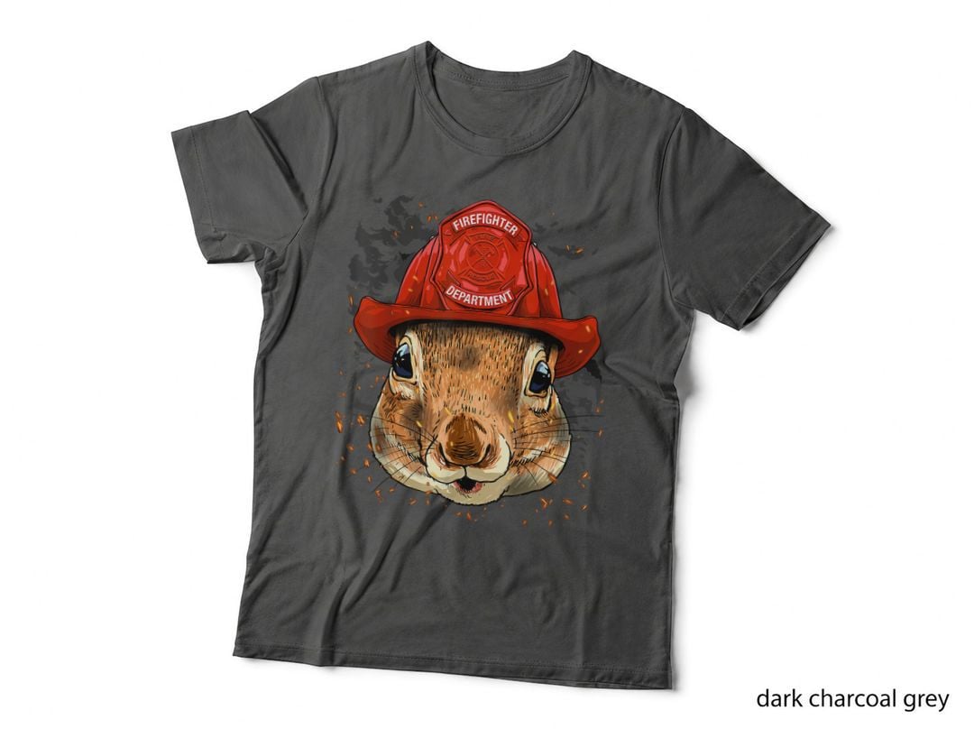 Firefighter Squirrel Fire Department Fireman Squirrel Lover T-Shirt