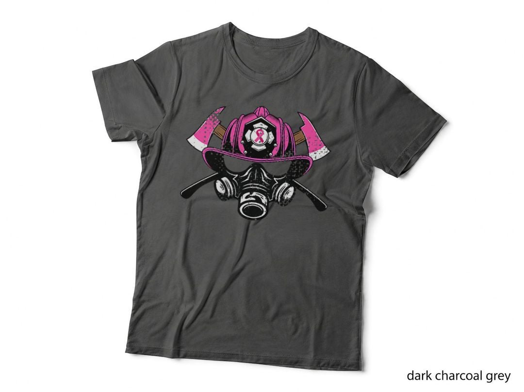 Firefighter Support Real Heroes Breast Cancer Back&front T-Shirt