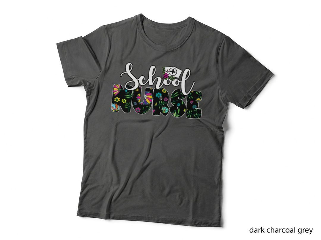 Flower Decorated School Nurse - School Nurse T-Shirt