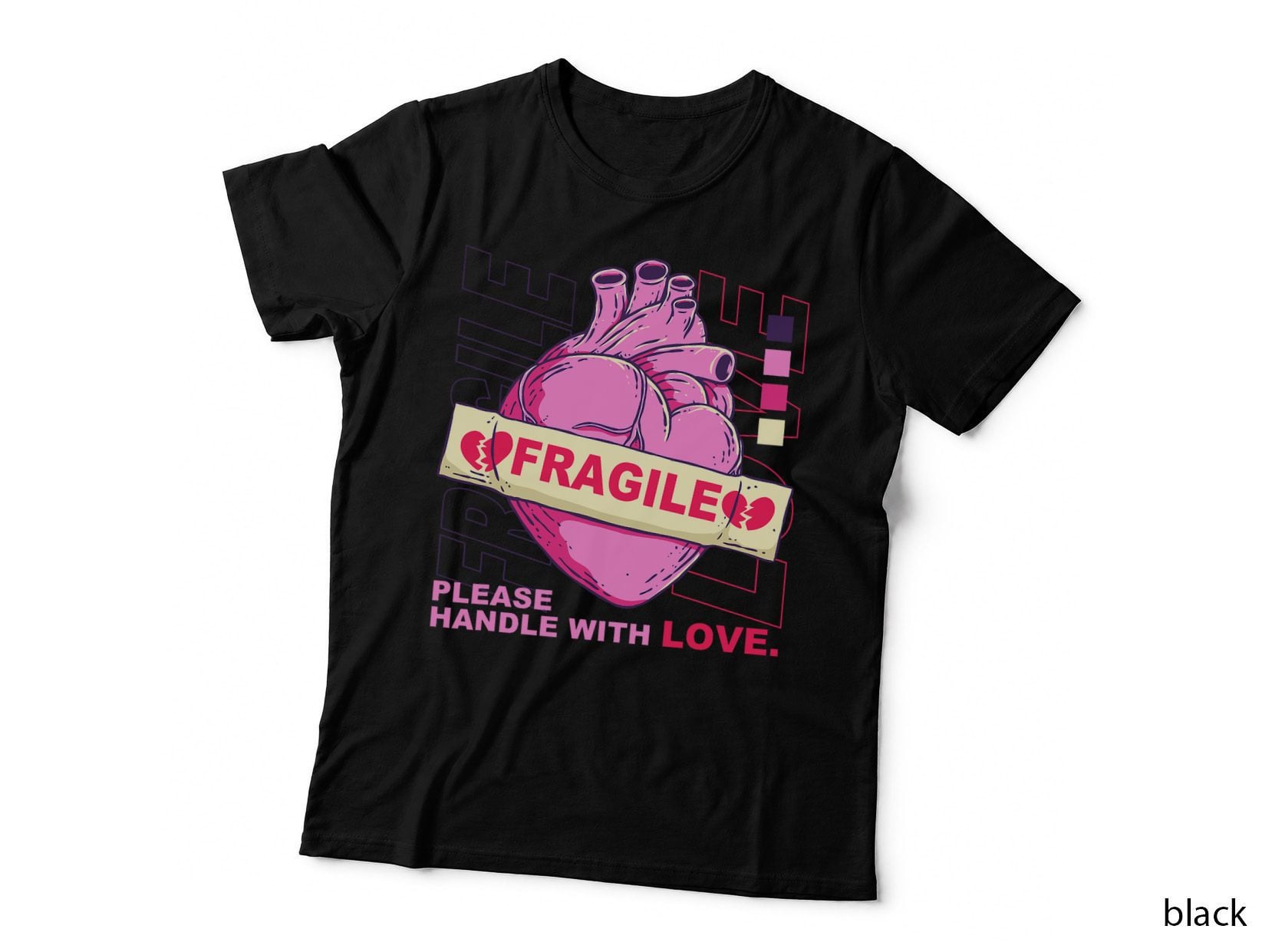 Fragile Anatomical Heart Cardiac Nurse Broken Heart Single T-Shirt