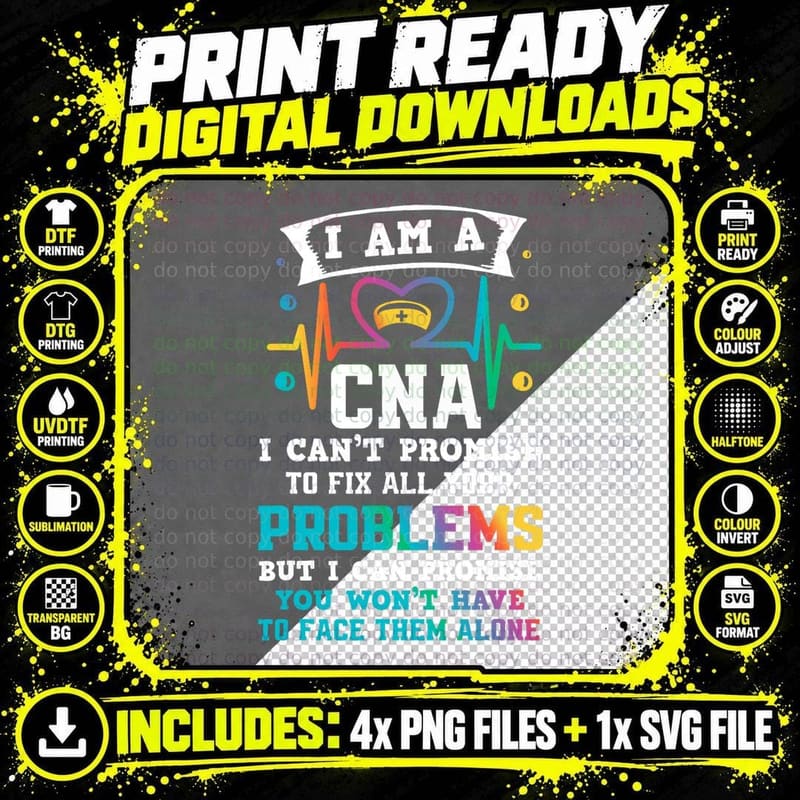 Funny CNA Nurse T-Shirt Png SVG Digital Bundle