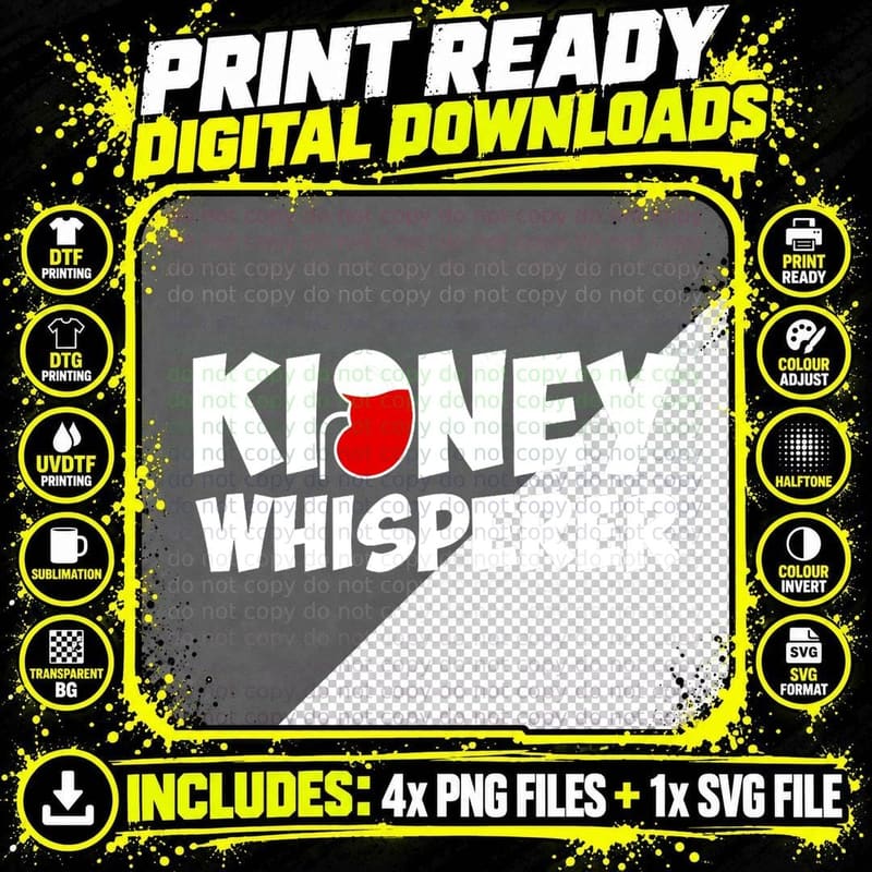 Funny Dialysis Nurse for Men Women Kidney Disease Png SVG Digital Bundle