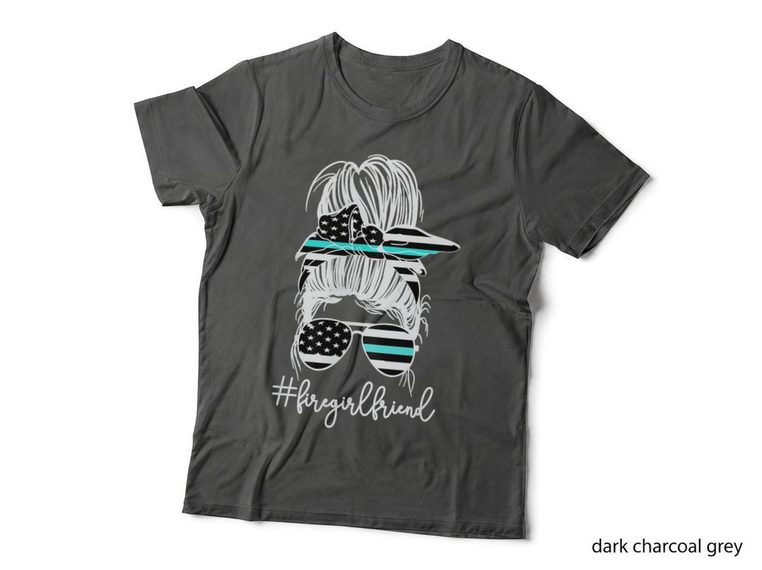 Funny Fire Girlfriend Thin Red Line Firefighter Girlfriend T-Shirt