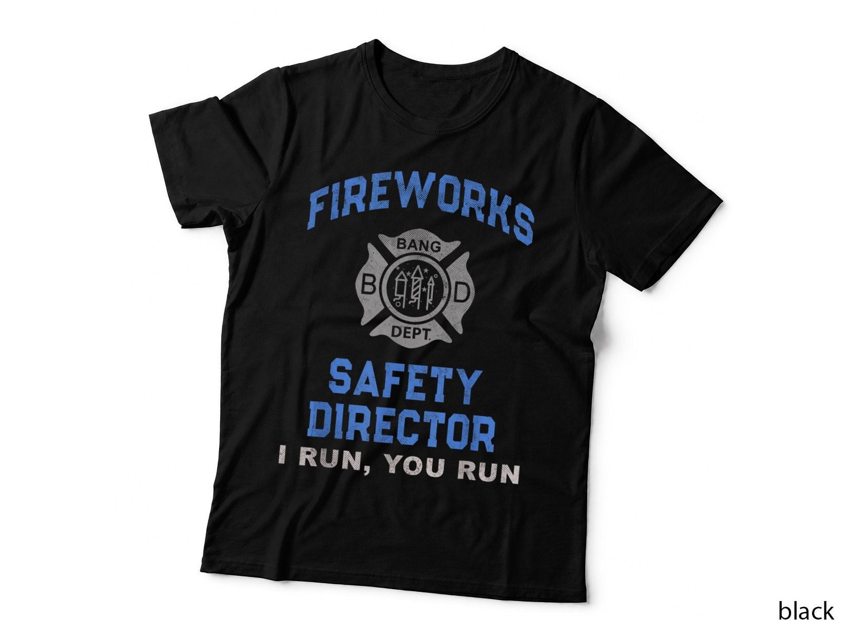 Funny Fireworks Safety Director Run Firefighter America Red T-Shirt