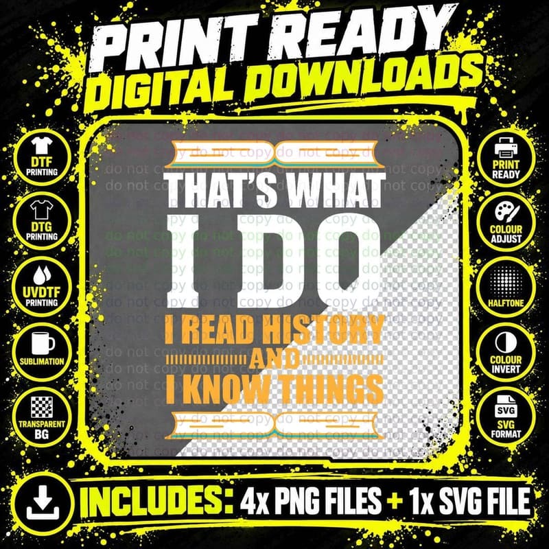 Funny History for History Buff Gift Teacher Student Png SVG Digital Bundle