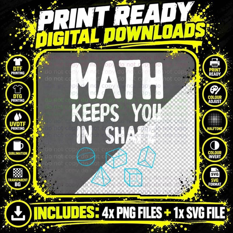 Funny Math Teacher Art Men Women Mathematics Equation Png SVG Digital Bundle