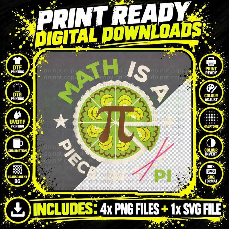 Funny Pi Day Math Teacher 3.14 Pi Symbol Nerd Men Kids Png SVG Digital Bundle