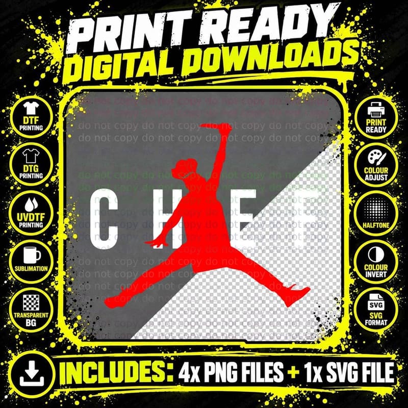 Funny Restaurant Chef - Jumping Chef Knife Logo Pullover Png SVG Digital Bundle