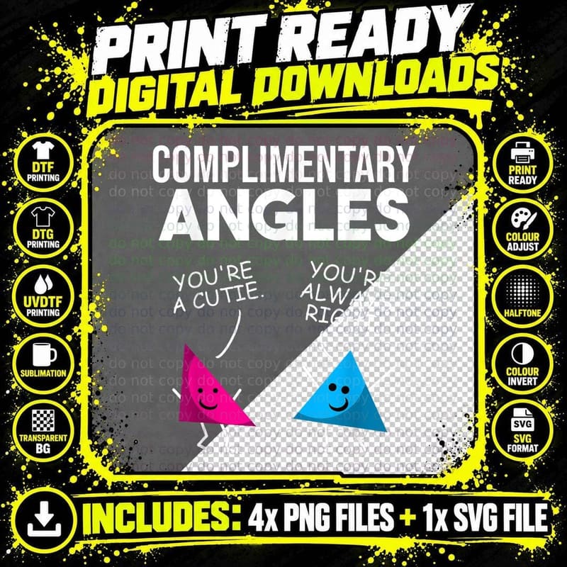 Funny Right Acute Triangle Math Teacher Gift Cool Png SVG Digital Bundle
