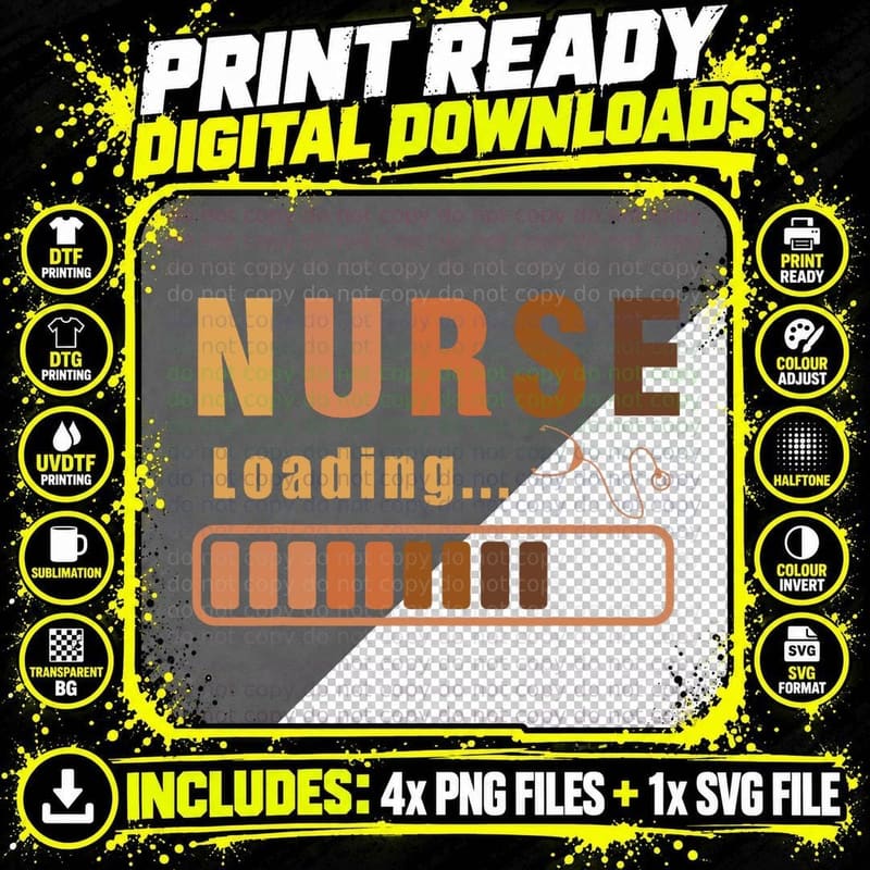 Future Black Strong Nurse Melanin Loading School Student Png SVG Digital Bundle